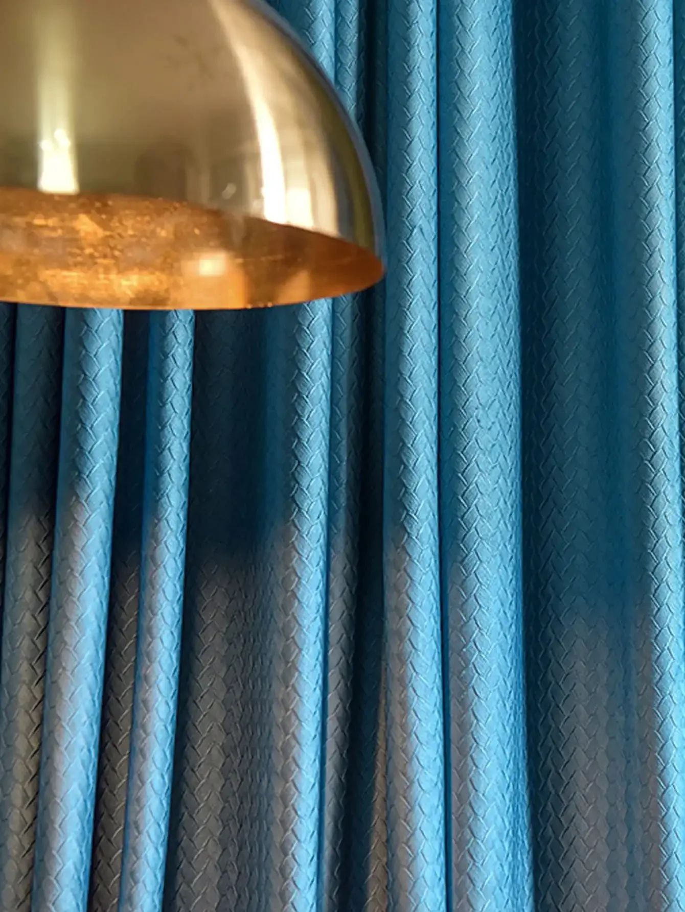 Blue Velvet Braid Curtain 1PC Curtains for Living Room Curtains for Bedroom