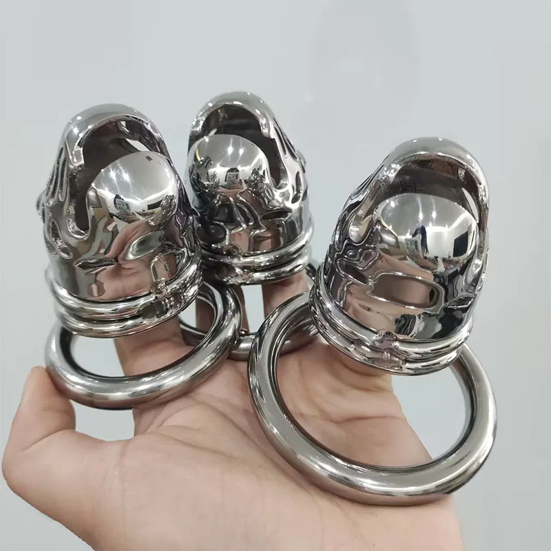 Stainless Steel Male Penis Cage Chastity Cage Animal Tiger Head Bondage Chastity Device Male Sexy Toys Adult Erotic Products