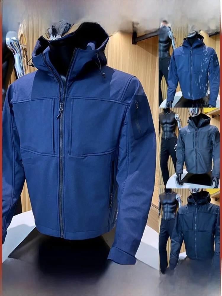 

Мужская уличная куртка на подкладке из мягкого ell Jaet, ветрозащитная водонепроницаемая куртка с капюшоном, молодежная модная осенне-зимняя куртка-стойка