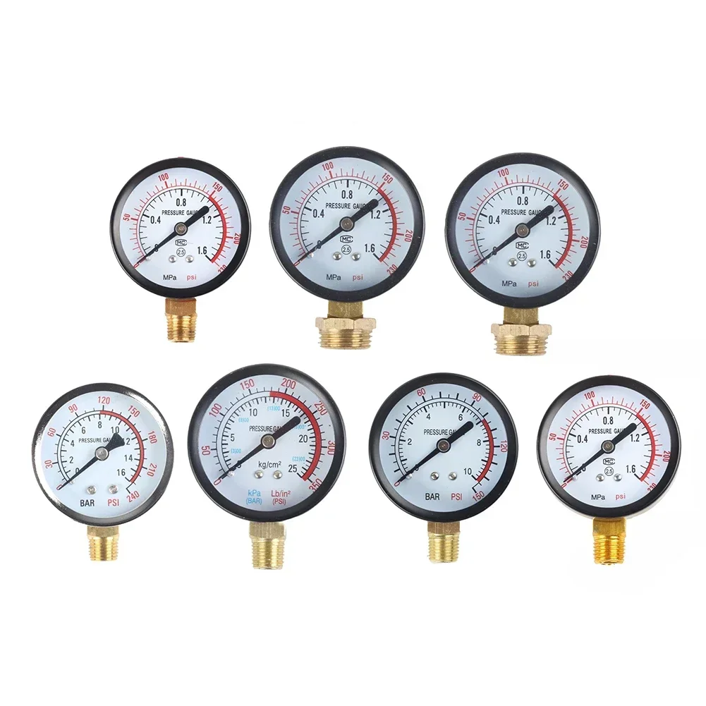 Y60 0-1.6Mpa 0-230PSI Pool Filter Water Pressure Dial Hydraulic Pressure Gauge Meter Manometer Swimming Pool Pressure Gauge