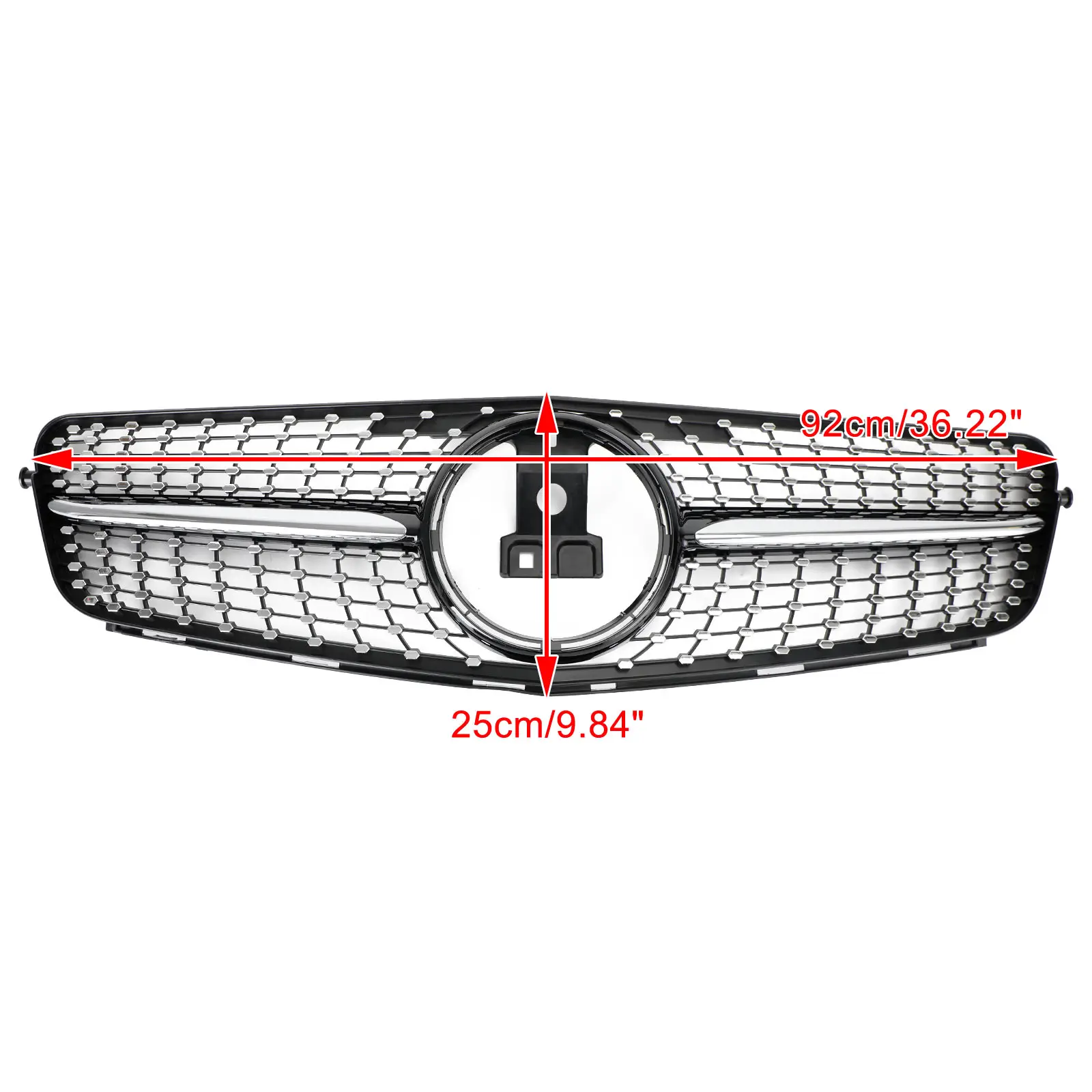 Artudatech Diamond Front Bumper Grille Grill Fit C-Class Benz W204 C300 C350 2008-2014 LED