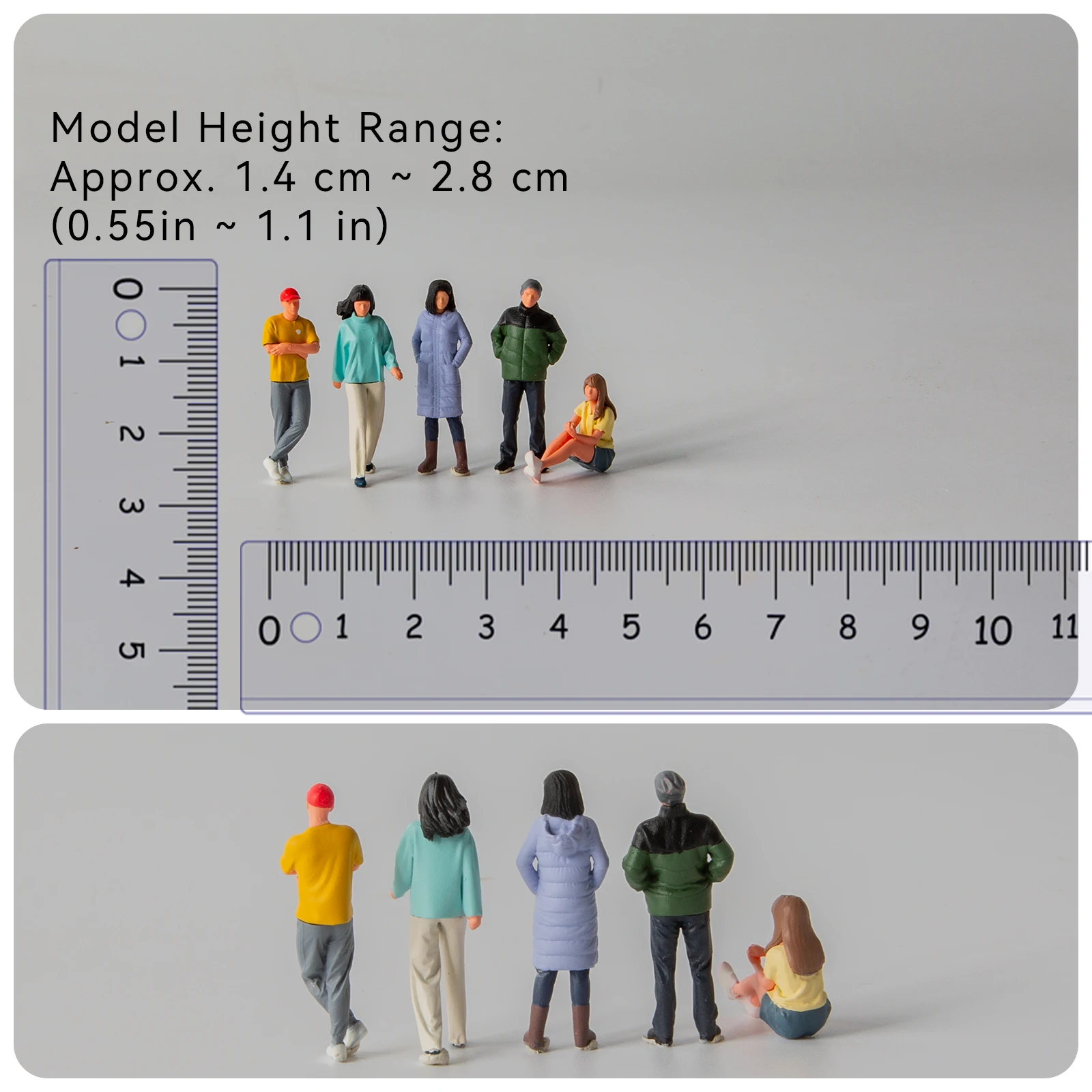 1/64 Scale Resin Miniature Figures Set,  Realistic People Models for Diorama, Creative Photography Props, Display AFA AOMAME