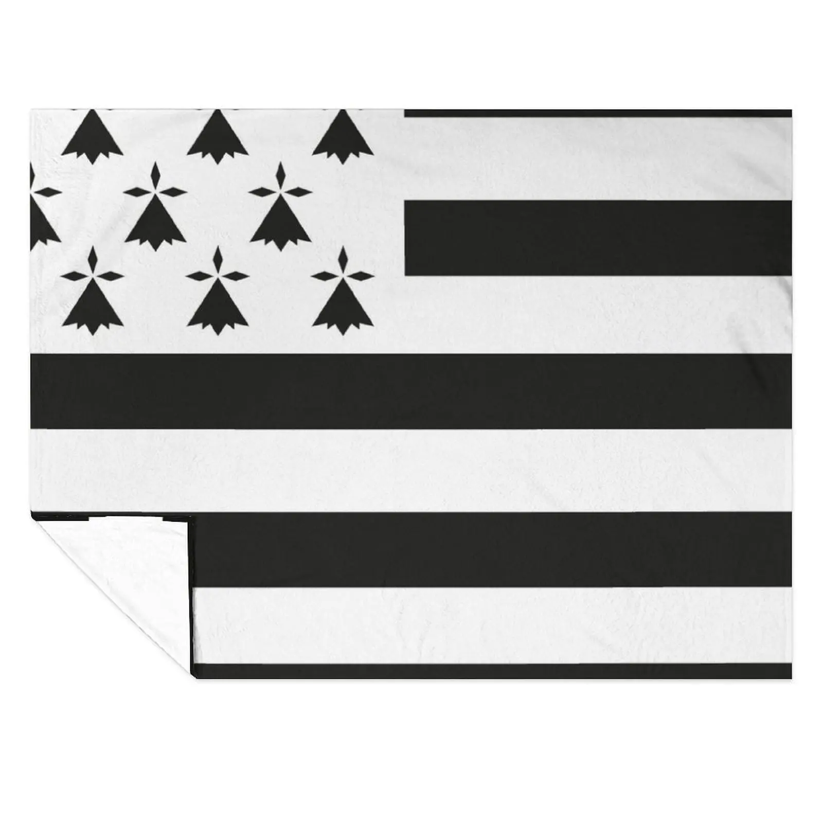 

Brittany Flag - Gwenn ha Du Throw Blanket Hairy Decorative Beds Multi-Purpose Luxury Designer Blankets