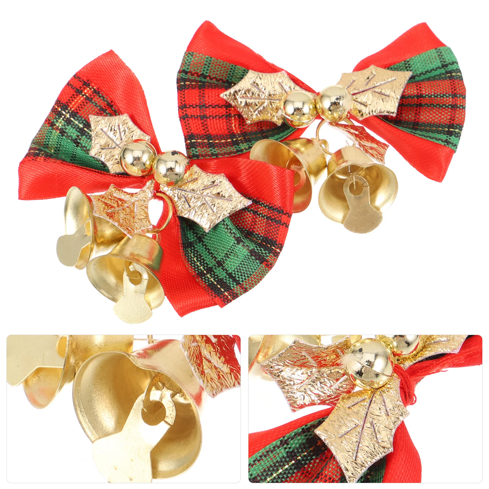 

6Pcs Christmas Bell Bow-Knot Filler for Tree Hat Shoe Garden Courtyard Holiday Decor Bow-Knot Decor DIY Material