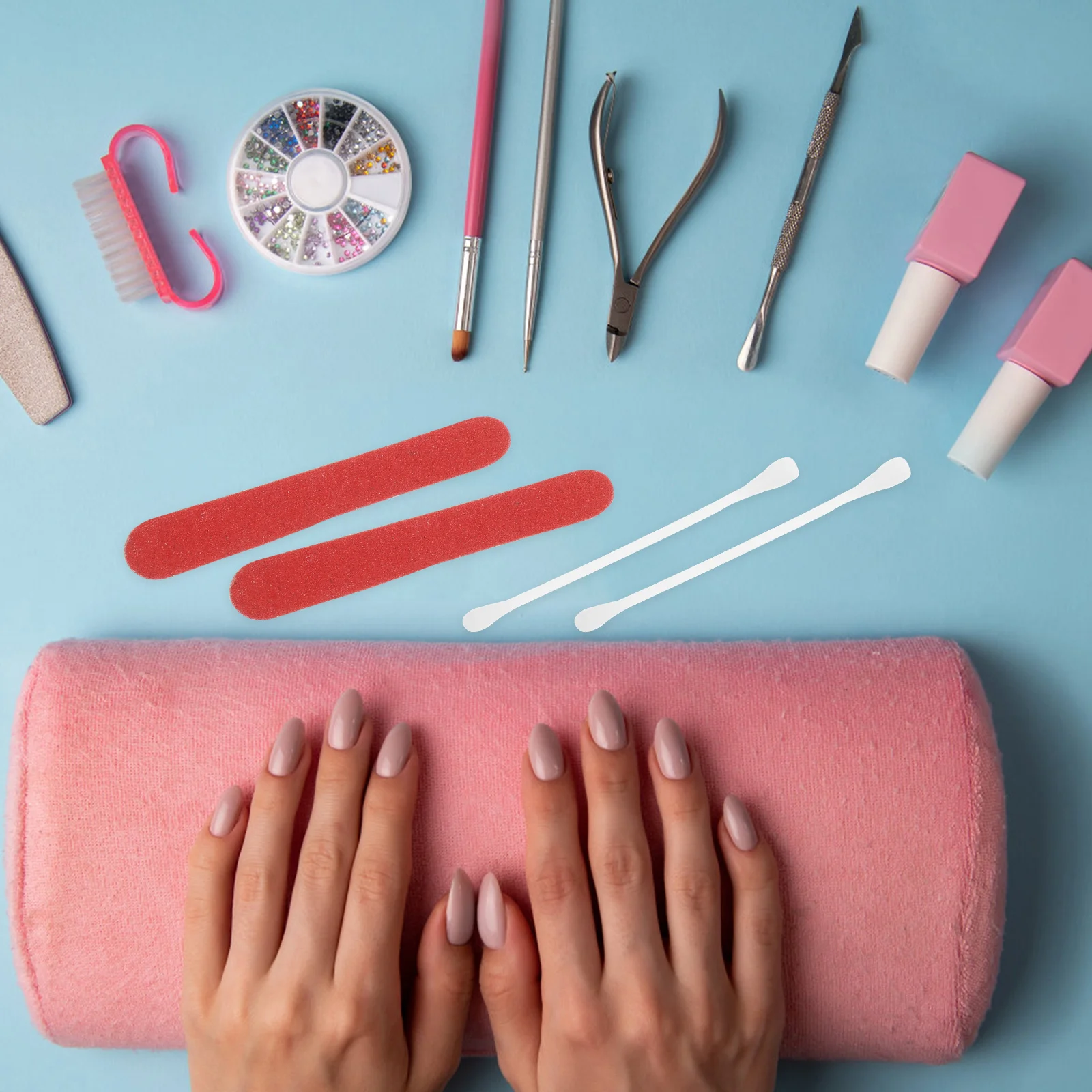 20 كيسًا من مجموعة الفنادق للاستعمال مرة واحدة، وسادات مزيل المكياج من القطن العضوي، وسادات سميكة ومرنة لتنظيف الوجه، مبرد أظافر للأذن