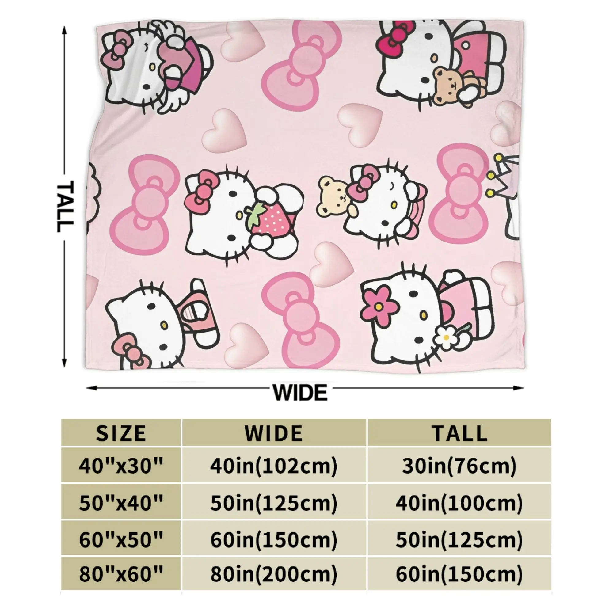 Super Warm BlanketsChild Camping Hello Kitty  Throw Blanket  Flannel Bedspread For Outdoor Novelty Sofa Bed Cover