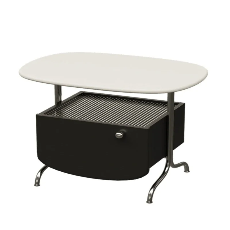 

Stainless steel bedside table Changhong glass simple master bedroom storage bedside cabinet