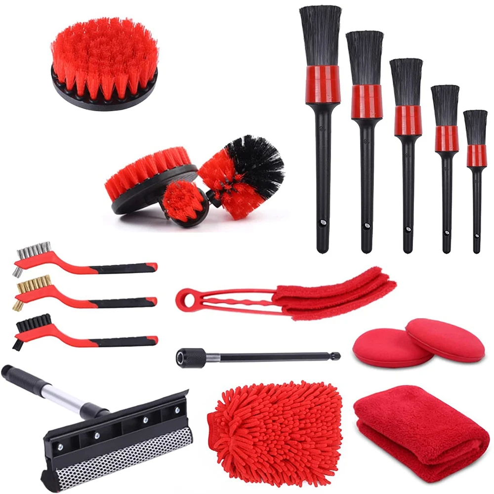 

Car Cleaning Tools Kit, Auto Detailing Brush Set for Cleaning Wheels, Dashboard, Interior, Exterior, Leather, Air Vents