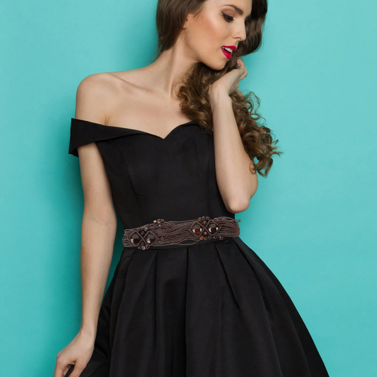 

Bohemian Waist Belt Cotton Crochet Woven Handwoven Rope Braided Skinny Dress Pants Summer Beach Festival Beaded Belt