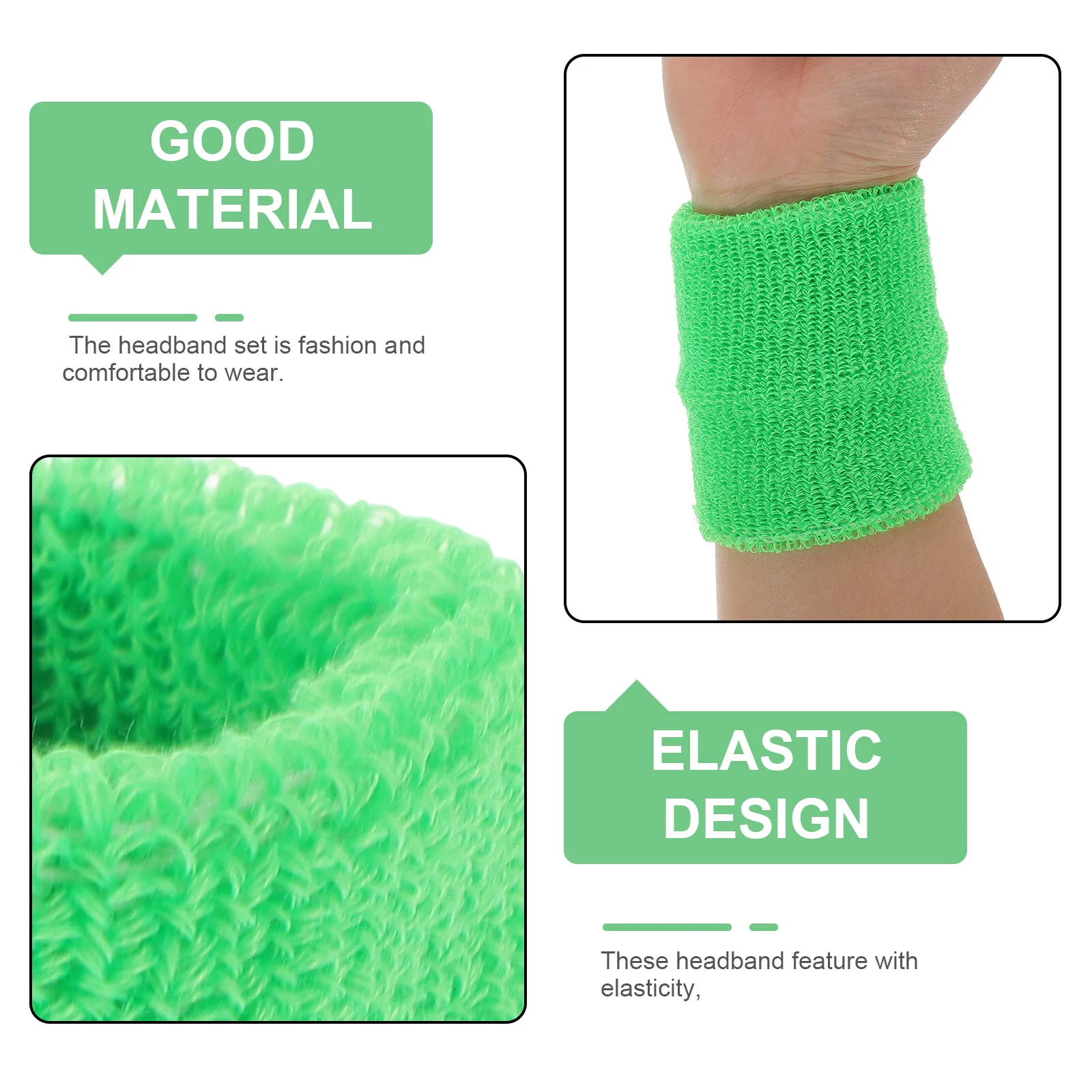 

1Set Cotton Workout Headband Breathable Elastic Sweat Absorbing Headband Wrist Bands for Women Exercise Yoga Running