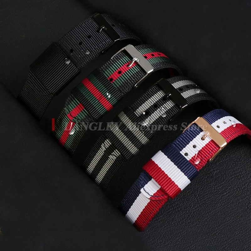 17 мм, 19 мм, 20 мм, тканевый нейлоновый ремешок для часов Swatch, тканый браслет, сменный браслет для женщин и мужчин, зеленый, черный, аксессуары для спортивных часов