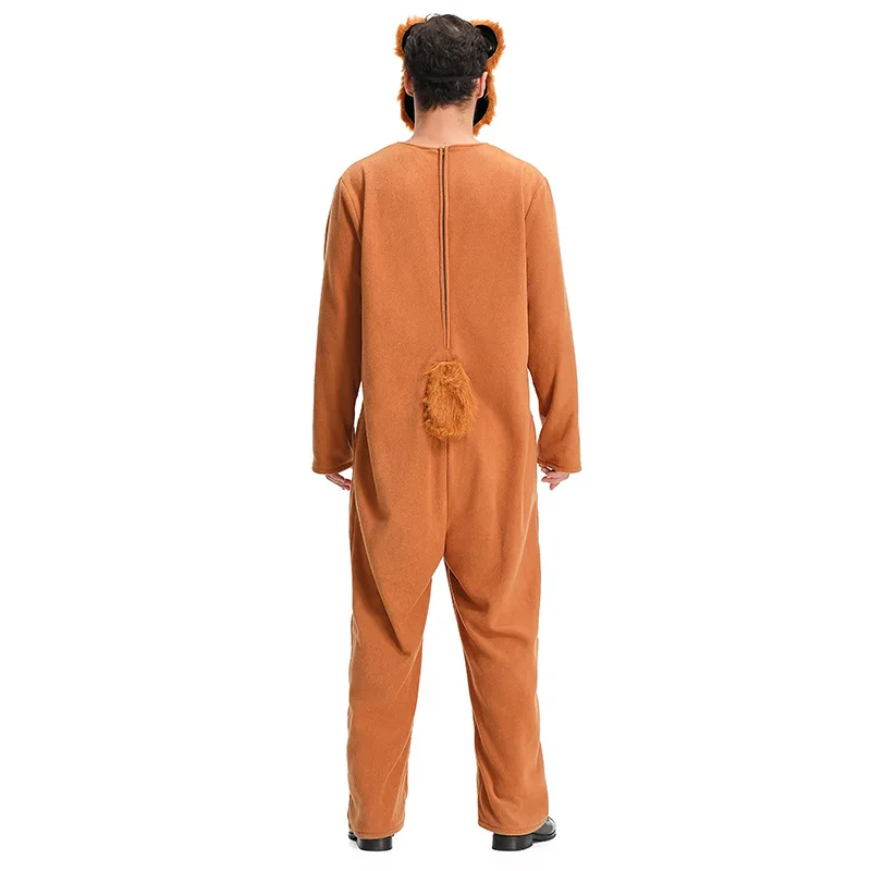 Cunning Mr. Fox and Mr. Smiling Bear Jumpsuit for Men Halloween Cosplay Costume Brown Bear Doll Pajama Stage Story Show Dress Up