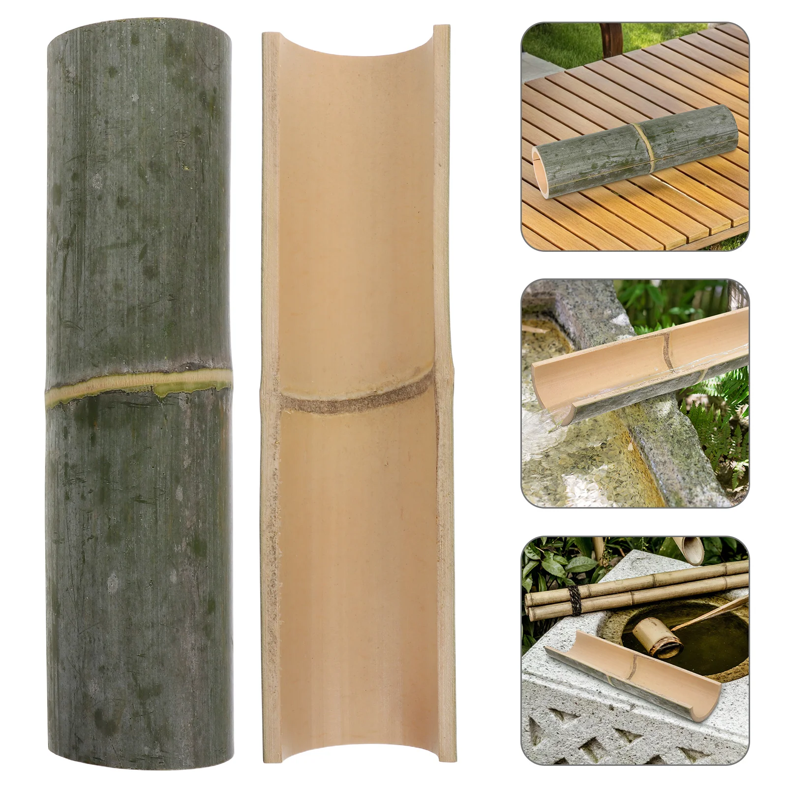 

2 Pcs Bamboo Water Pipe Fountain Accessories Fountains Parts Tube Landscaping Backyard Decor Diy Outdoor