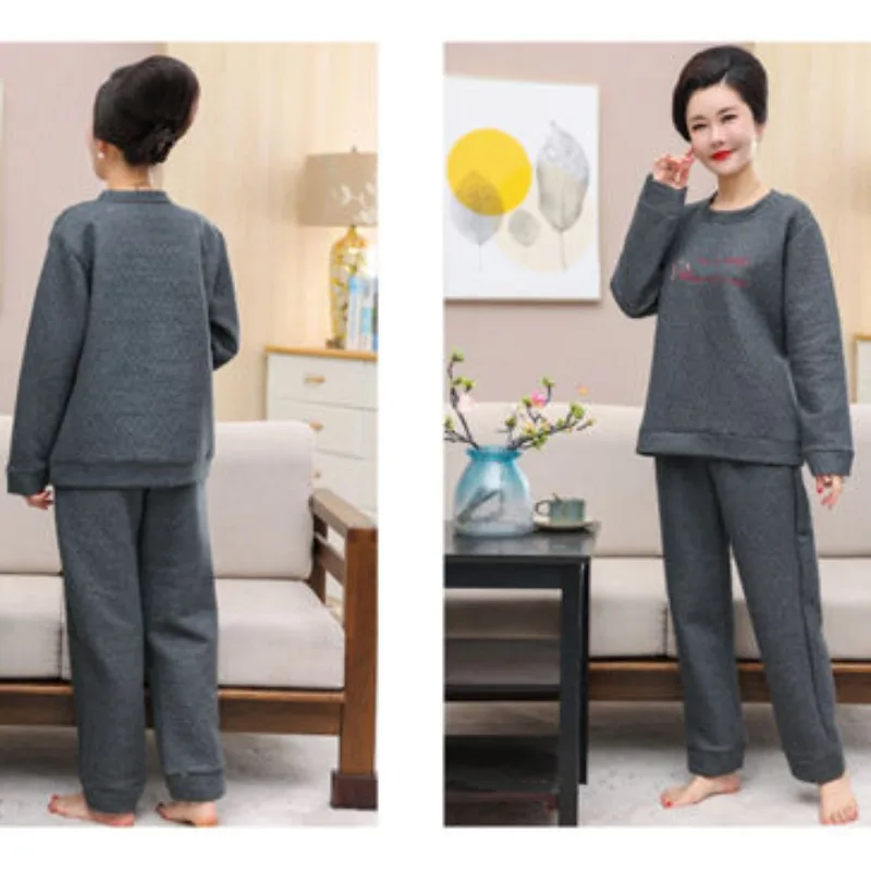 2023 New Thickened Pajamas Women's Winter Thickened Sleepwear Cotton Long-Sleeved Air Sandwich Warm Autumn Suit Loungewear