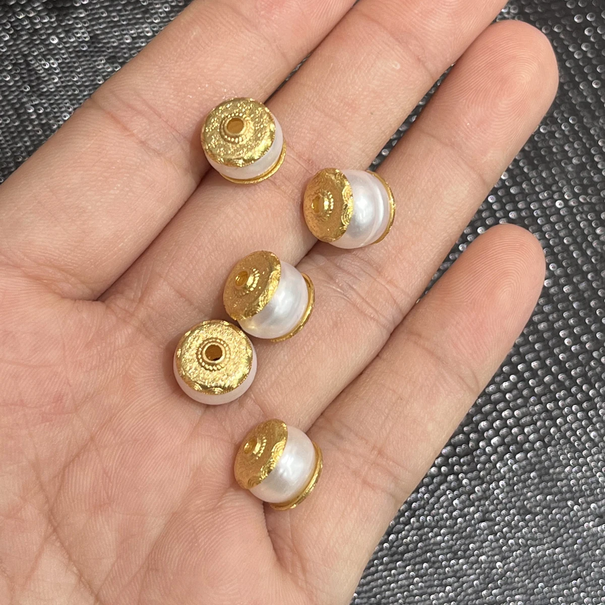 

5pcs/set 9x9mm Large Hole Beads Natural Pearl Semi-Finished Beads for Jewelry Making DIY Necklace Bracelet Accessories Wholesale