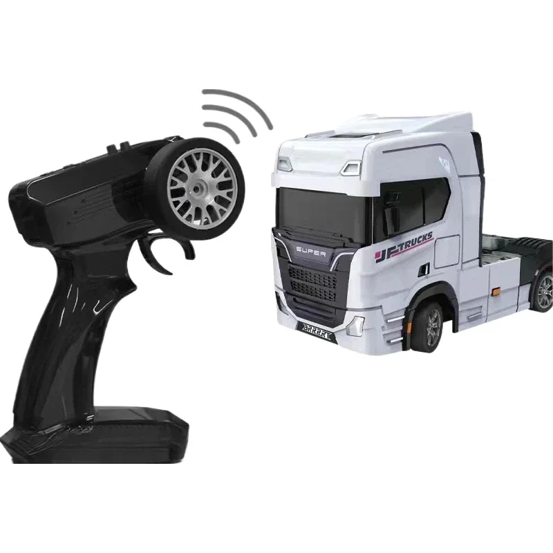 Caminhão semi-reboque de controle remoto mini 4wd giroscópio embutido proporção completa com som leve carro elétrico brinquedos meninos presentes