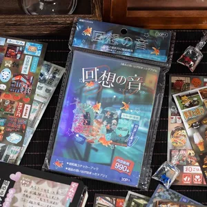 ミンキス新しいヴィンテージ30シート/ピース装飾的なステッカーラップトップジャーナルフォトカードステッカーブックキッズギフトスクールステータリー 12ベストセールスフォトカードステッカー-4