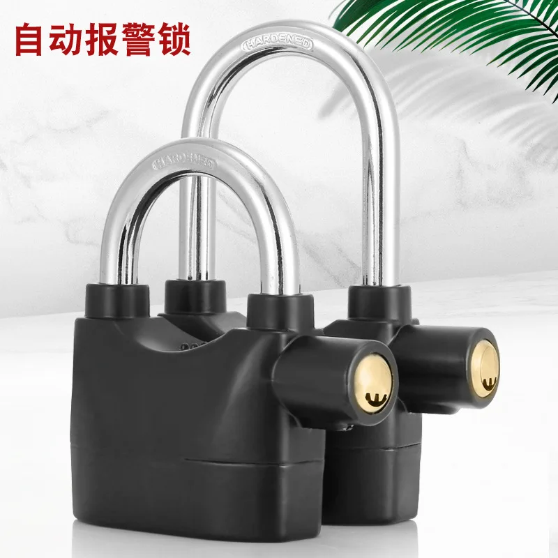 

Full copper core zinc alloy alarm padlock, rust proof intelligent alarm padlock, outdoor door lock, waterproof, anti pry,