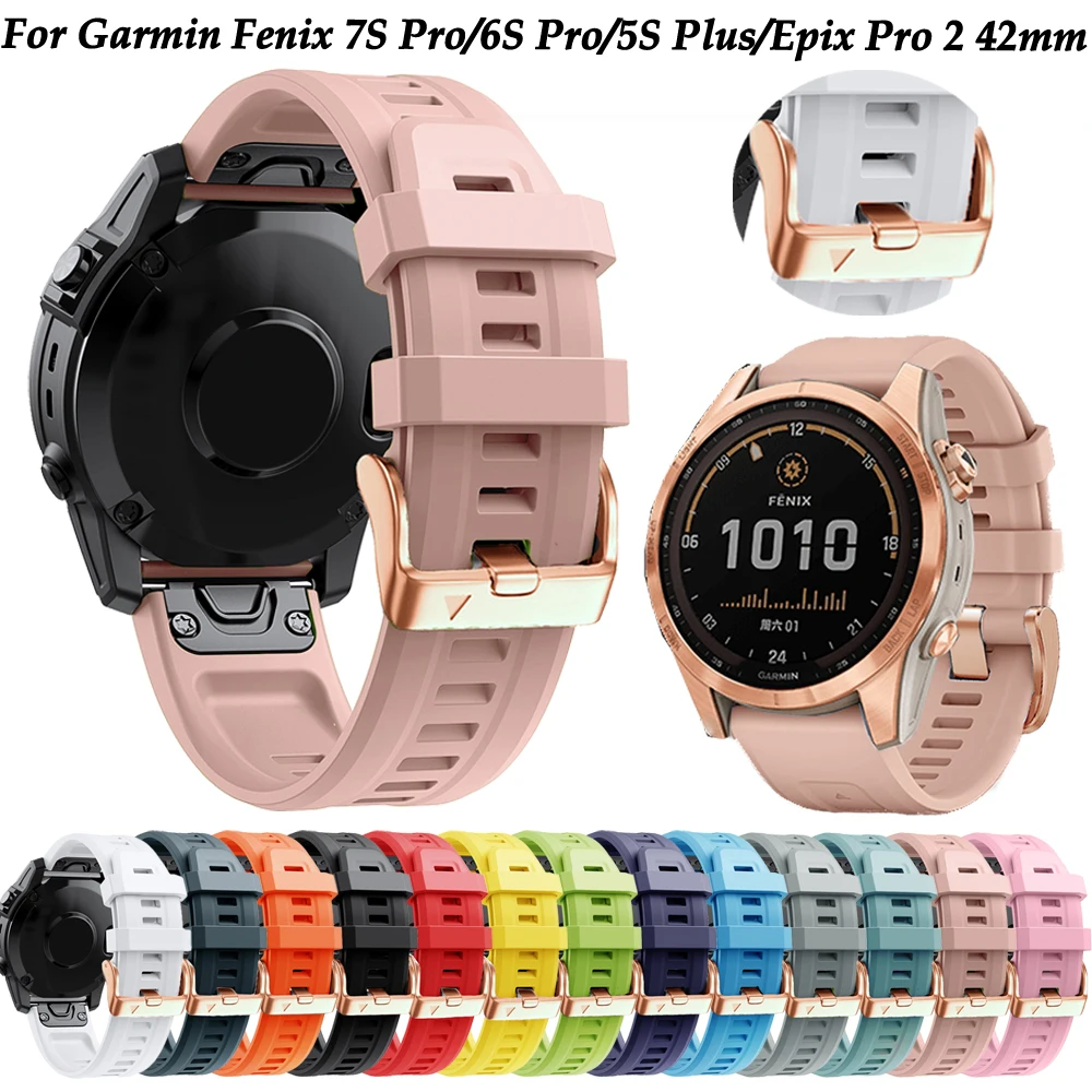 20mm Quickfit Watchband For Garmin Fenix 6S Pro 7S Pro 5S Plus Bracelet Silicone Wirstband For Garmin Epix Pro 42mm Watch Strap