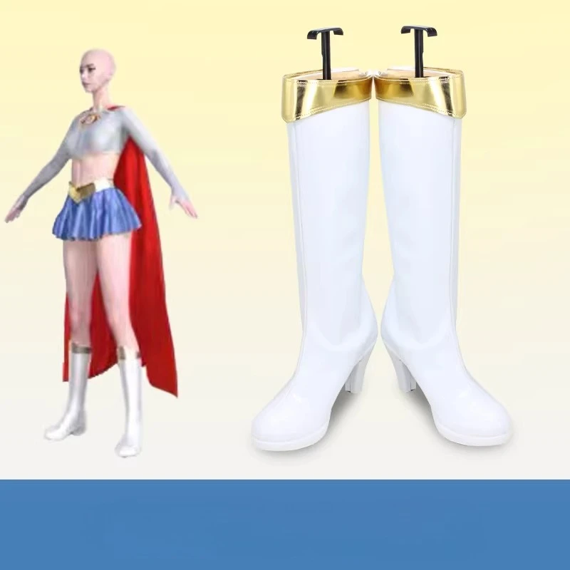 

Ботинки для косплея Super Girl, обувь для косплея на заказ, реквизит для Хэллоуина и карнавала