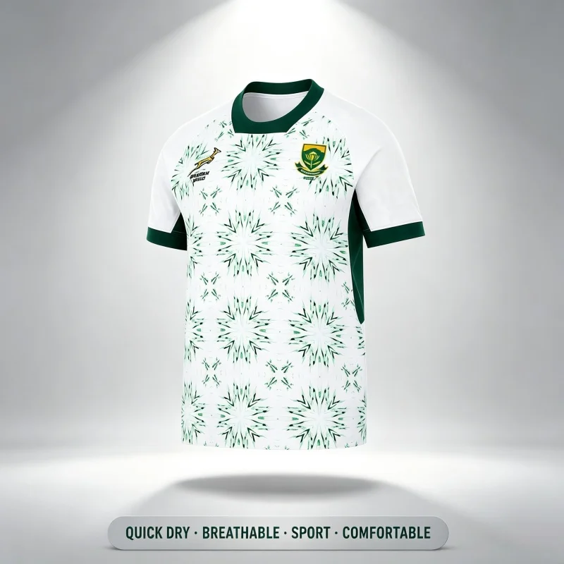 26-27 South Africa Springboks Rugby-Trikot, Herren- und Damen-T-Shirt, atmungsaktiv, schnelltrocknend, Streetwear-Kleidung, Eltern-Kind-Set – Detail 2
