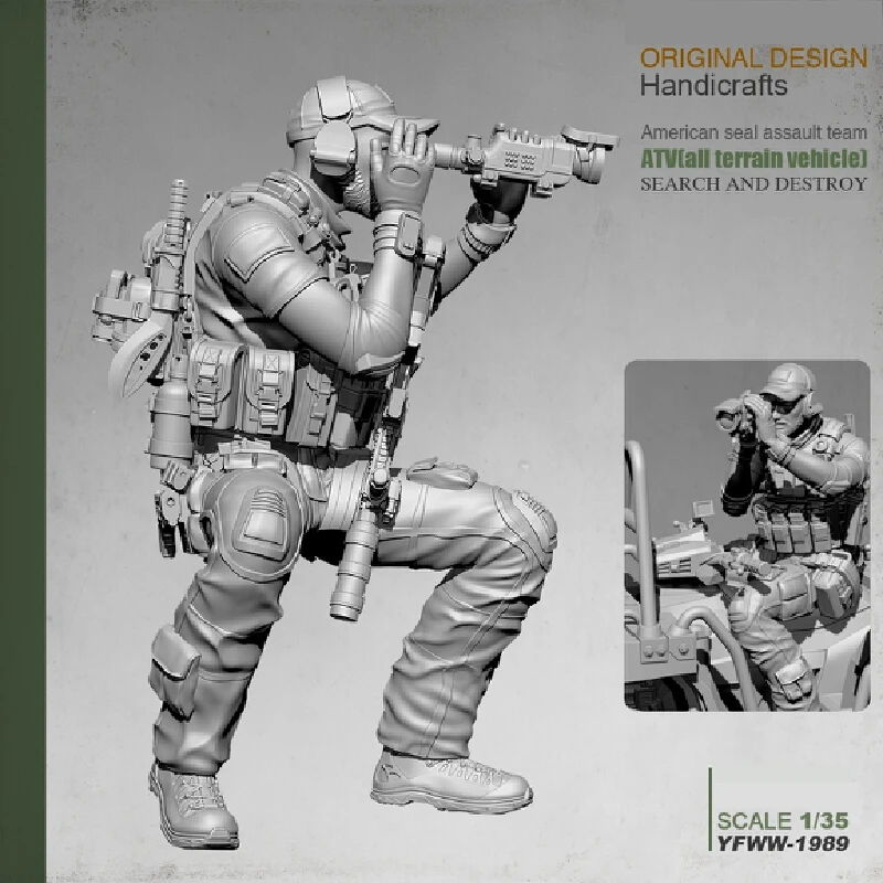 

1/35 Resin Model Figure Sniper Observer Only Soldier Gk Micro Miniature 3d Printed White Model Toy Unassembled And Unpainted Kit