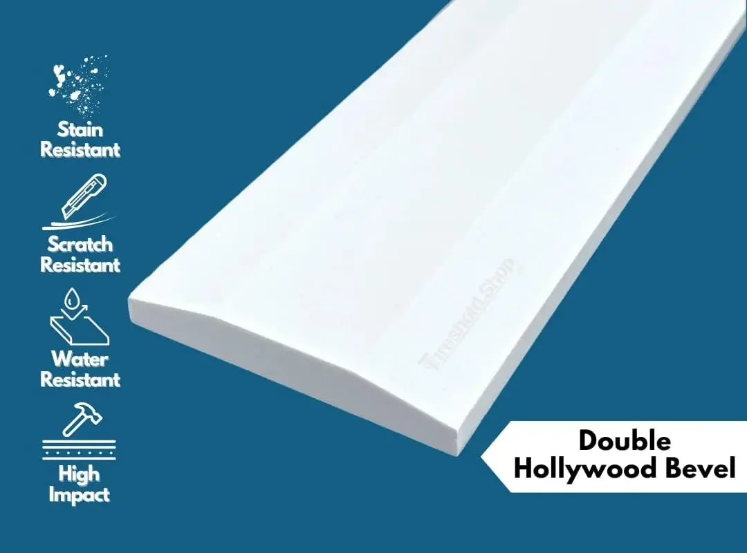 Double Hollywood Engineered Marble Threshold for Floor Transition (Super White, 4