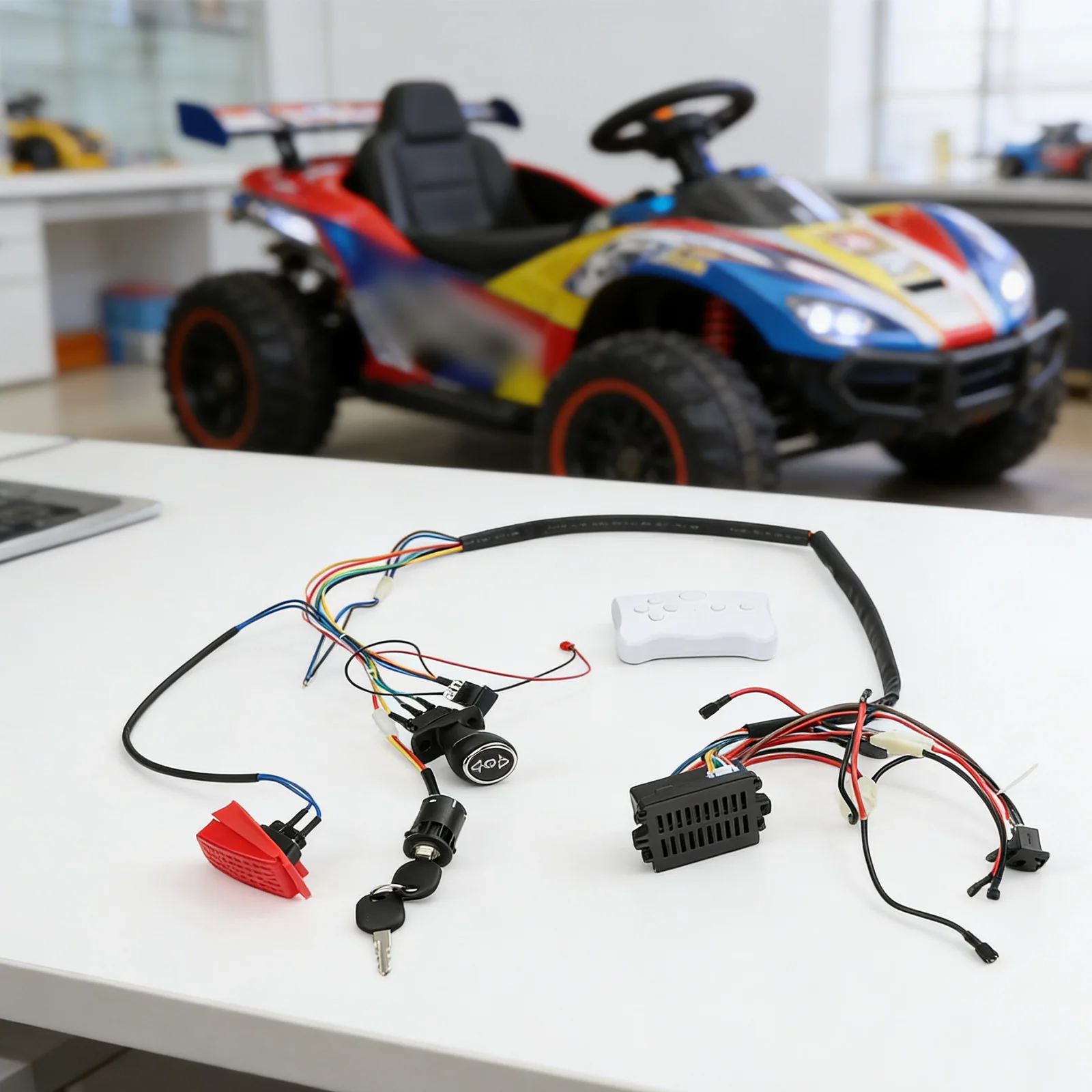 Children Electric Car DIY Modified,Wires And Switch Kit With 2.4G Bluetooths Rc And Controller For Baby Electric Car Self-made