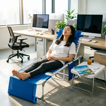 Ergonomic Tanning Chair with Table and Face Hole