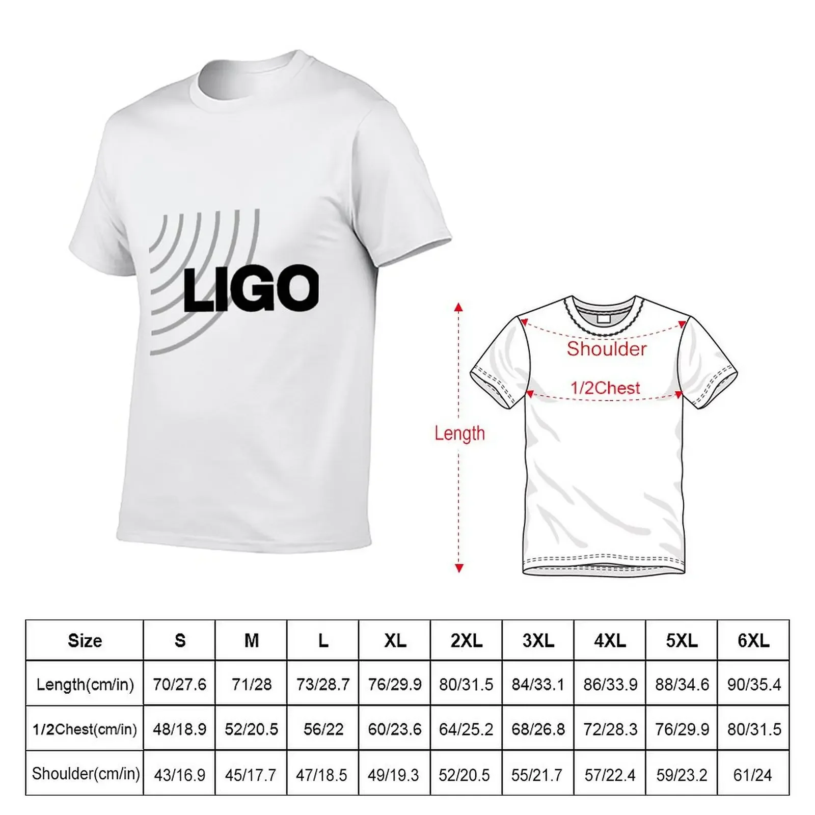 Laser Interferometer Gravitational-Wave Observatory (LIGO) Logo T-Shirt Man t-shirt cotton man t-shirts mens vintage t shirts