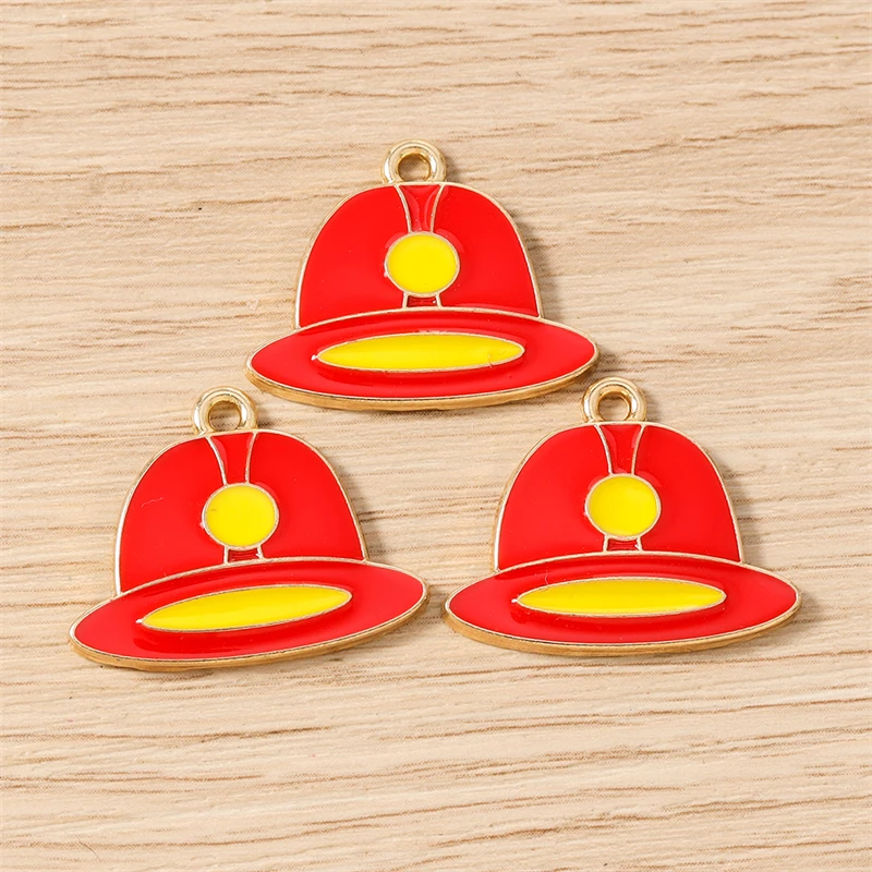 10 Stück Mix Emaille Feuer Thema Feuerwehr Werkzeuge Charms Anhänger für Schmuckherstellung Tropfen Ohrringe Halsketten DIY Handwerk Zubehör – Detail 14