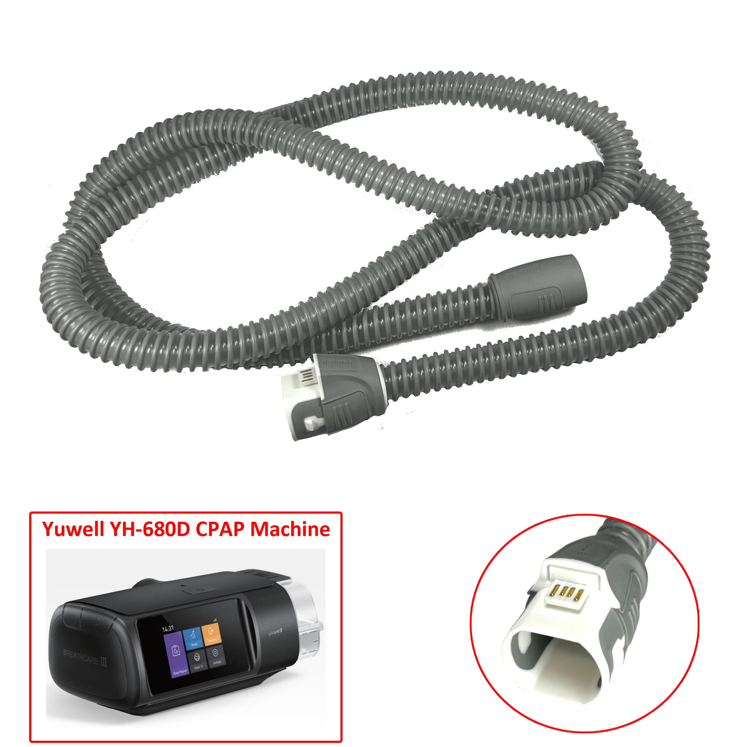 Yuwell Replacement CPAP Heating Tube Heated Air Tube for Yuwell YH680D CPAP Machine Climateline Air Tubing