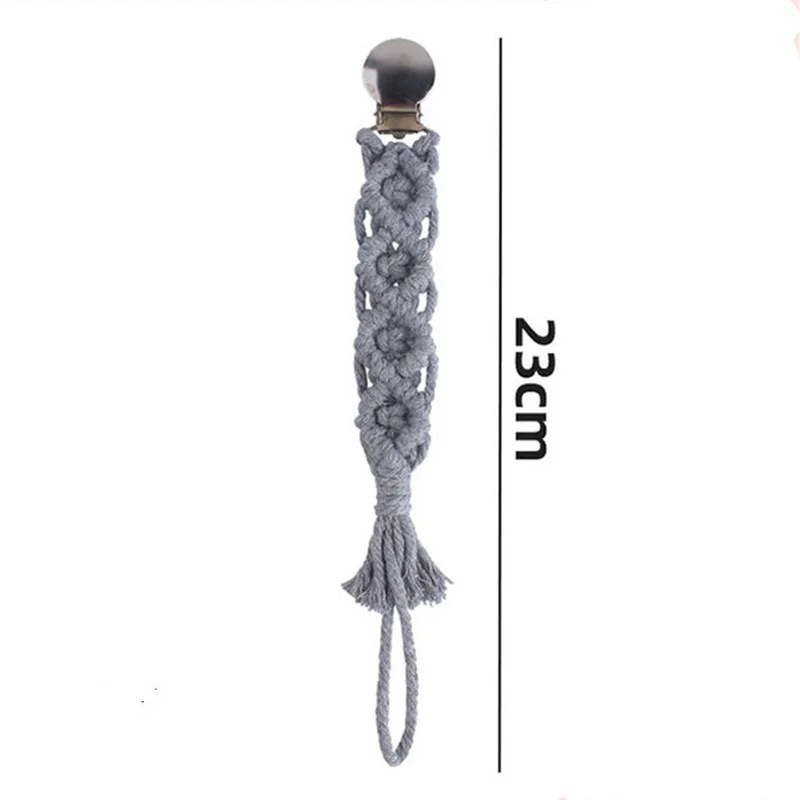 Kids Pacifier Clips Teether Anti-drop Rope Colorful Baby Pacifier Clip Knitted Crochet Cotton Pacifier Chain Dummy Nipple Holder