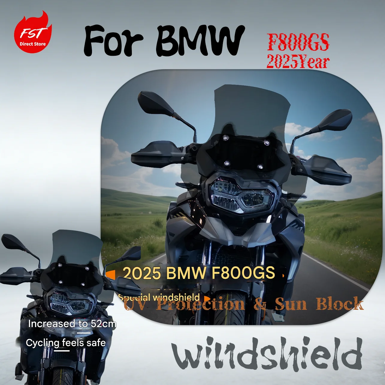 

Премиальный широкий передний ветровой дефлектор для BMW F800GS 2025, идеально подходит для OEM-моделей, уменьшает вибрацию от ветра