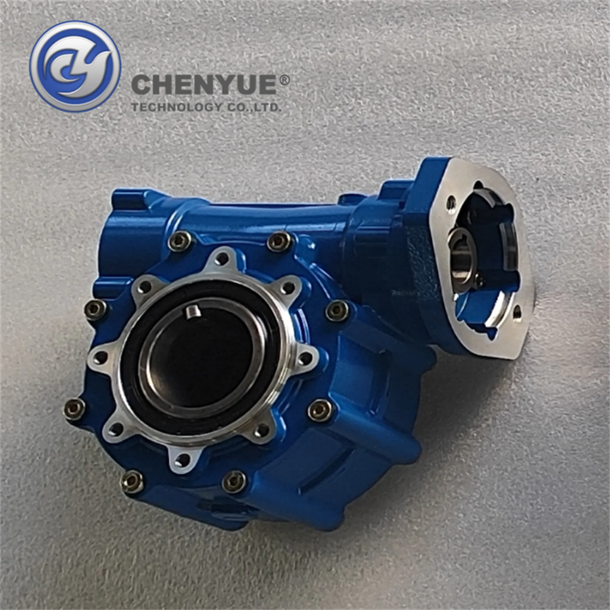 

CHENYUE Worm Gearbox Gear Reducer CYWF90 output Bore 90.25mm Input hole 25.5 Ratio 5:1/100:1 for Hydraulic Engine motor 7.5Kw