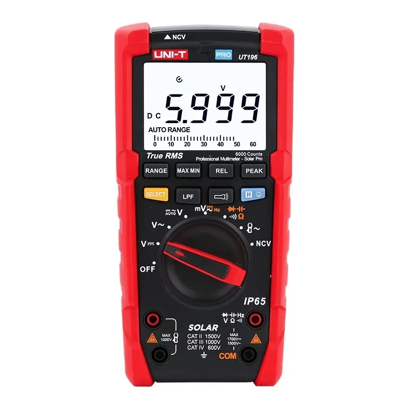 UT196 1700V DC True RMS Professional Digital Multimeter Solar Pro Voltage Frequency Resistance Capacitance Tester