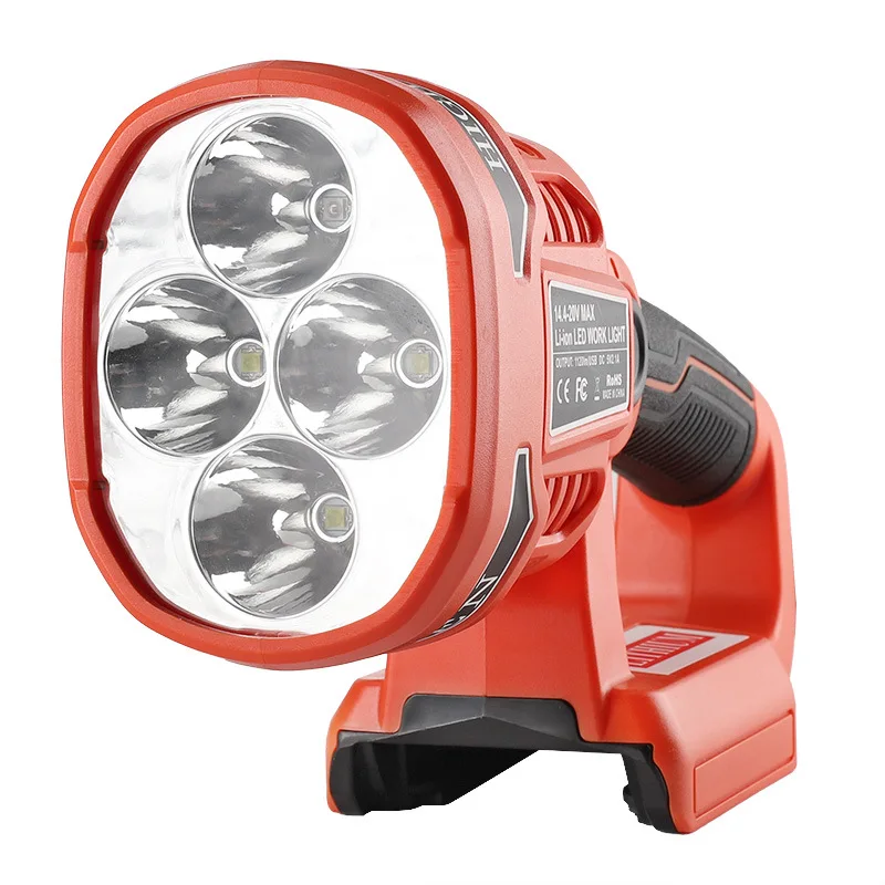 LED Torch Work Light For Black and Decker 14.4V-20V Lithium Battery Cordless Flashlight Portable Lantern with USB Port