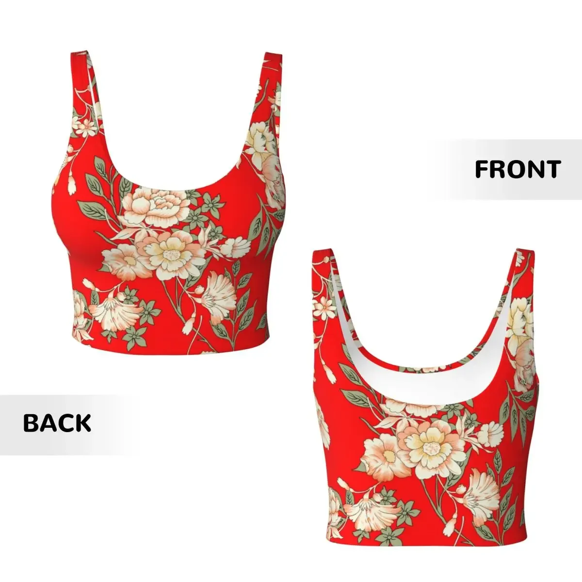 سترة يوجا للنساء للصالة الرياضية قطع علوية قصيرة مجردة بألوان مائية وزهور ملابس خروج للتمرين قابلة للتنفس للسيدات