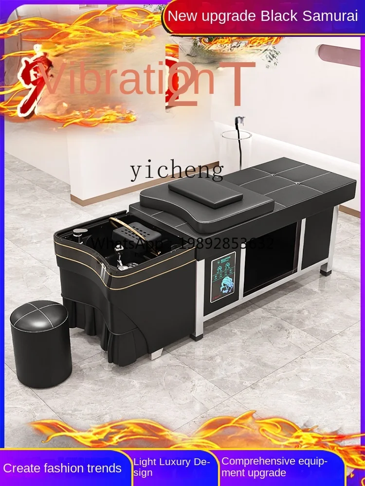 AB  High-End Ceramic Basin Water Circulation Fumigation Head Therapy Massage Integrated Hair Salon Haircut Shampoo Chair