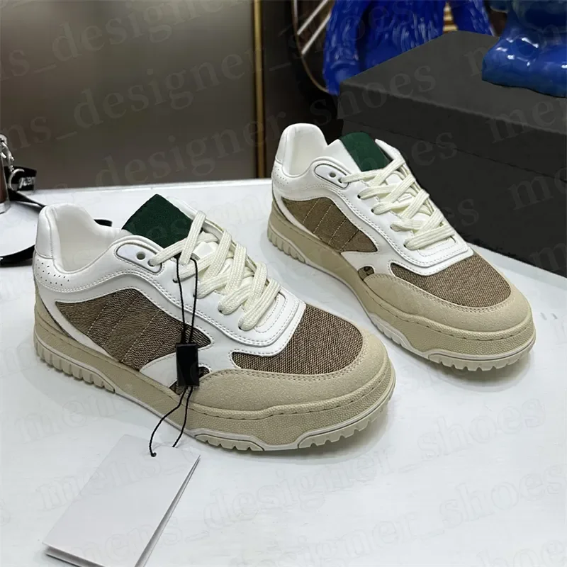 

Top designer shoes re-web leather sneakers white orange pink ebony interlocking panalled platform lace-up men casual sneaker fas