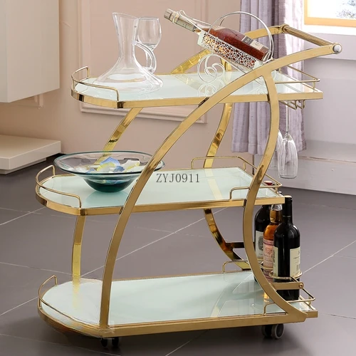 *Cleaning Cart Housekeeping Small Side Table Trolley Double Multipurpose Utility Storage Cocktail Rolling Free Espejo Iron Tool