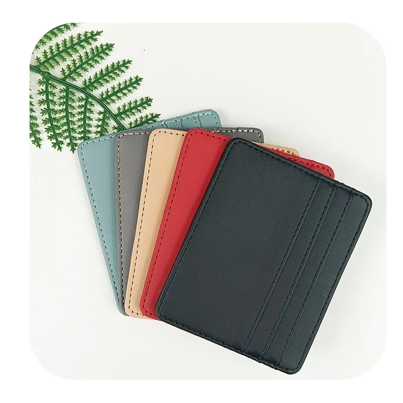 Modische Schlanke PU-Ausweishülle Kreditkartenhalter für Herren und Damen Mini-Kreditkarten- und Ausweishülle Geschenk – Detail 4