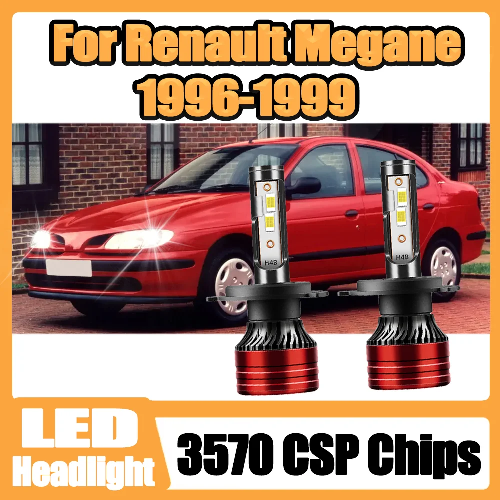 

3570 CSP Chips H4 Canbus LED Headlight 120W High Lumens Lamps Led Brightest Upgraded Auto Lights For Renault Megane 1996-1999