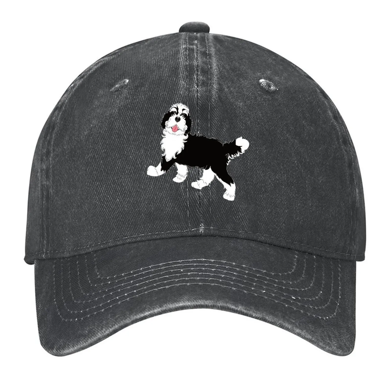 

Black and White Bernedoodle Baseball Cap Rugby Military Cap Man Anime Christmas Hat Women's Golf Wear Men's
