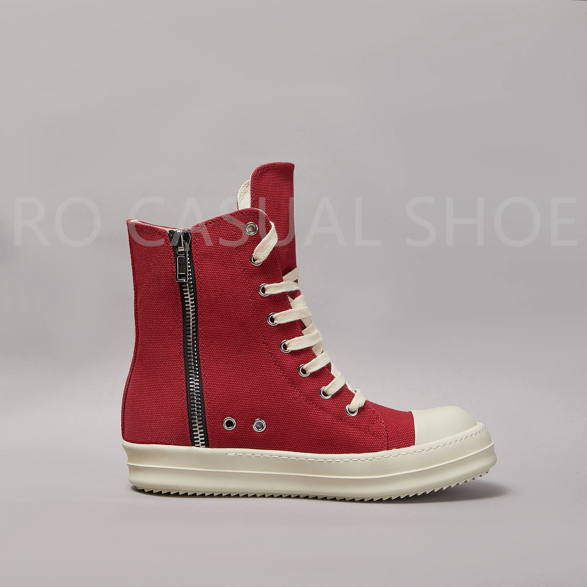 Ricks Outdoor Luxury Red Canvas High Top Quality Owens Men Shoe Lace Up Women Sneaker Casual Owens Design boots & Shoes