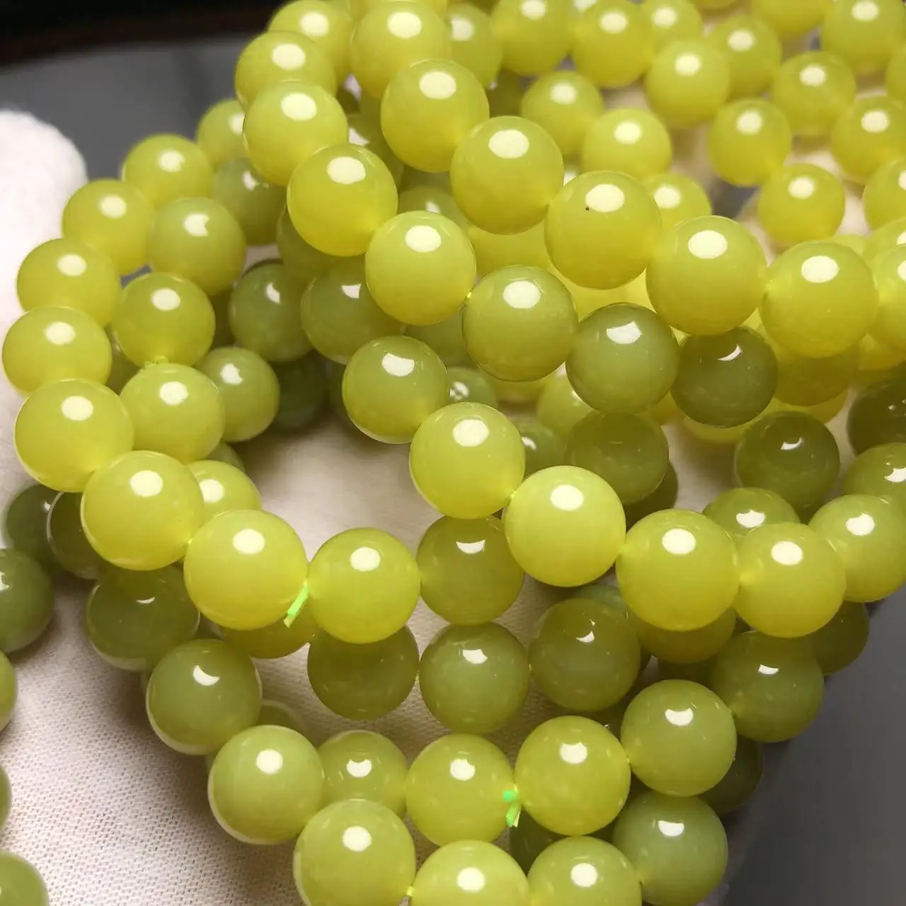 Meihan (Free Shipping) Wholesale Top Natural Xiuyan Jade Smooth Round Stones Beads Bracelet For Jewelry Making Design DIY