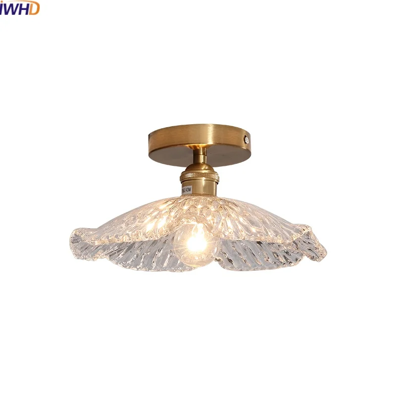 

IWHD Frosted Glass LED Ceiling Lamp Hallway Balcony Living Room Indoor Lighting Decoration Modern Light Fixtures Lampara Techo