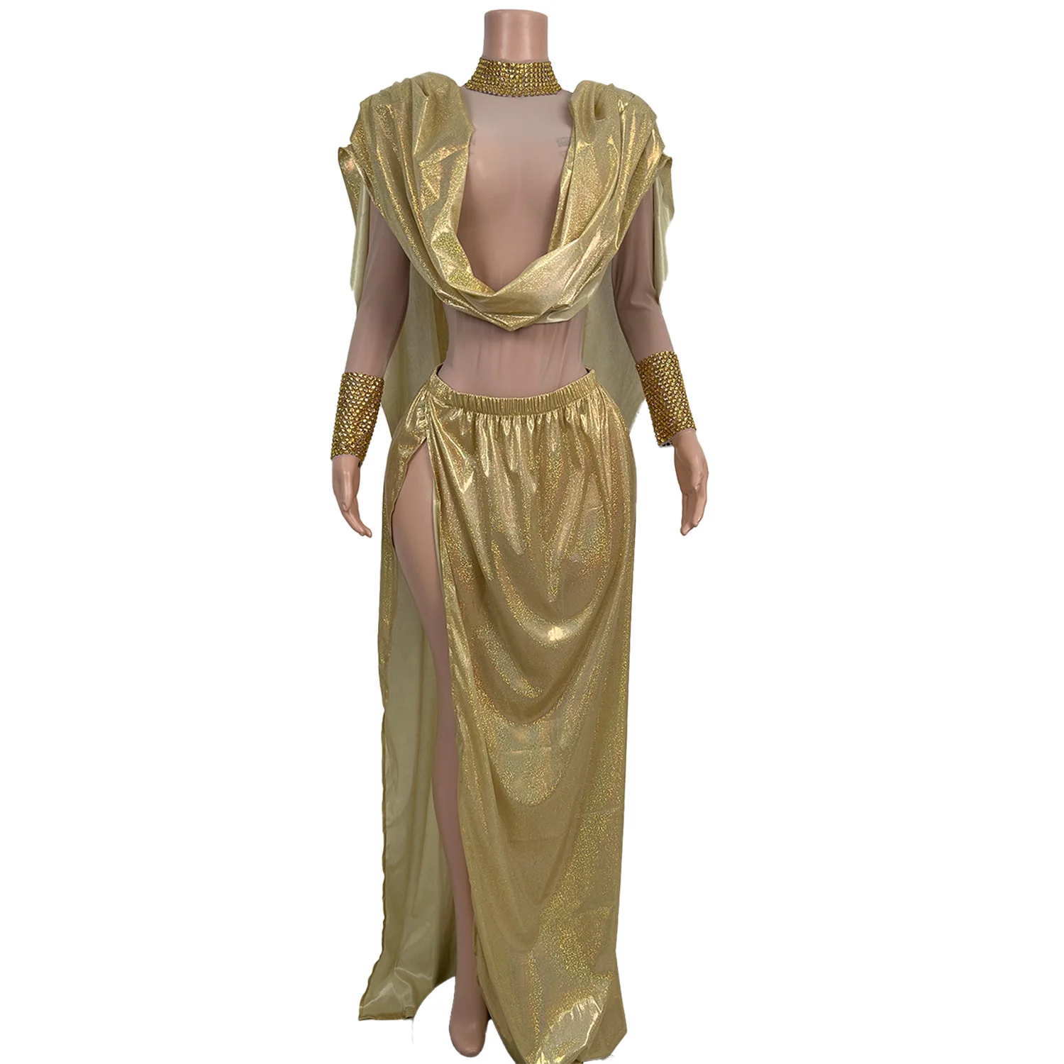 فستان آلهة يونانية ذهبية مثيرة أزياء تنكرية للنساء لحفلات الهالوين كرنفال ملابس الرقص والمهرجانات ملابس أداء المسرح