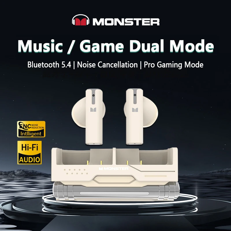 Monster MQT45 Drahtlose Bluetooth-Kopfhörer, HD-Sprachanruf, HiFi-Sound, Gaming-Kopfhörer mit