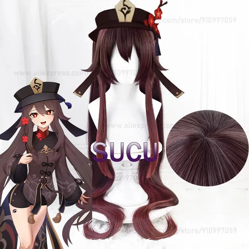 

Didi 2025 2025 hhhGame Genshin Impact Hu Tao Косплей Парик 110 см Длинные Аниме Парики Термостойкие Синтетические Волосы Аксессуары Для Хэллоуина